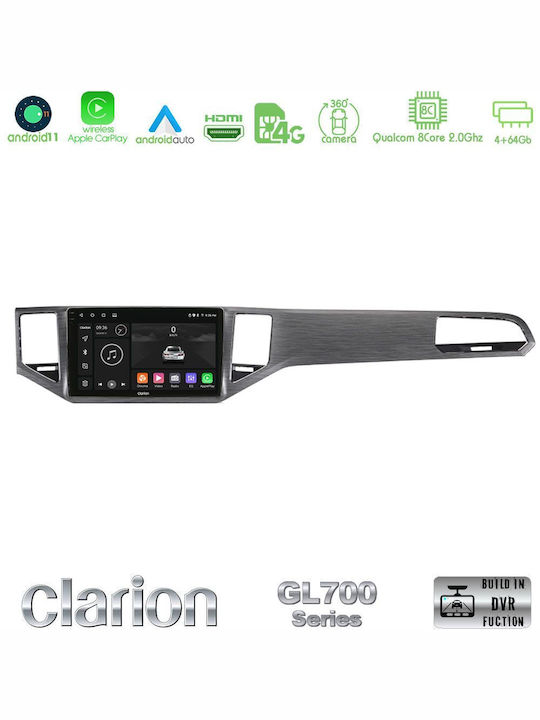 Clarion Auto-Audiosystem für Volkswagen Sportwagen 2014-2020 (Bluetooth/USB/WiFi/GPS/Apple-Carplay/Android-Auto) mit Touchscreen 10"