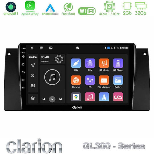 Clarion Car Audio System for BMW E39 / X5 (E53) 1999-2006 (Bluetooth/USB/WiFi/GPS/Apple-Carplay/Android-Auto) with Touch Screen 9"