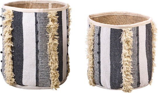 Set 2 Beige Baumwollkörbe Grau Kotkai