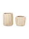 Set 2 Beige Cotton Baskets Kakki