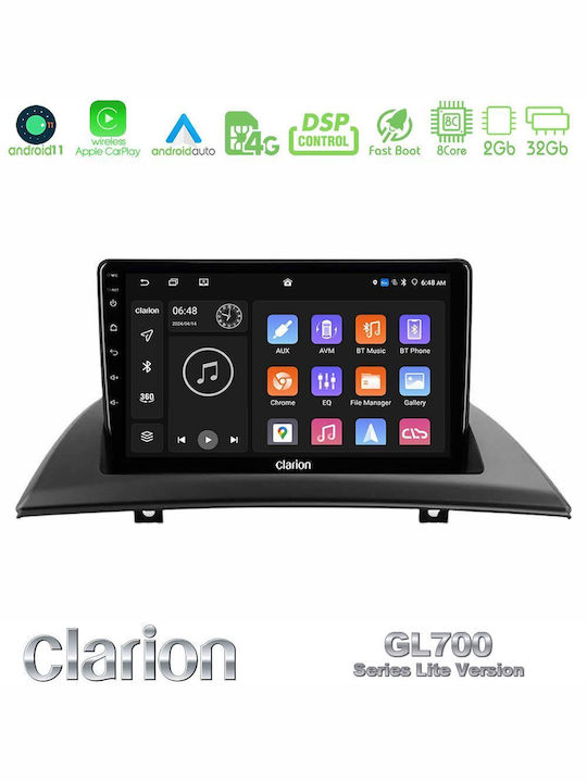 Clarion Auto-Audiosystem für BMW X3 (E83) 2003-2010 (Bluetooth/USB/WiFi/GPS/Apple-Carplay/Android-Auto) mit Touchscreen 9"