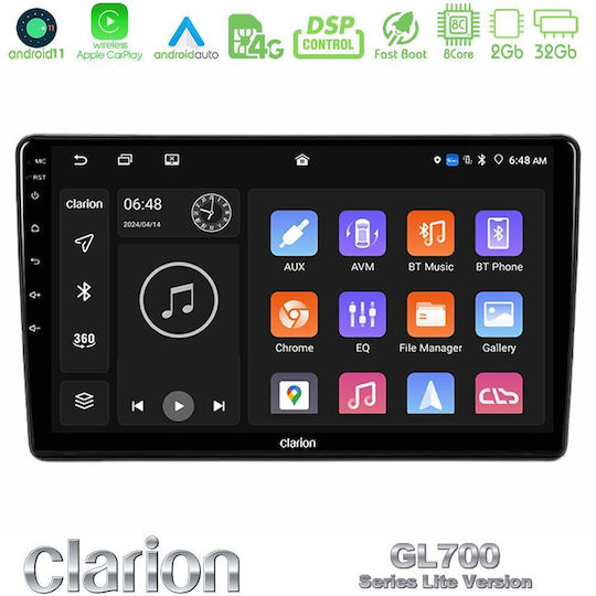 Clarion Car Audio System for Peugeot Partner / Partner Tepee Citroen Berlingo 2008-2018 (Bluetooth/USB/WiFi/GPS/Apple-Carplay/Android-Auto) with Touch Screen 9"