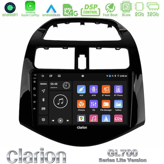 Clarion Car Audio System for Chevrolet Spark 2009-2015 (Bluetooth/USB/WiFi/GPS/Apple-Carplay/Android-Auto) with Touch Screen 9"