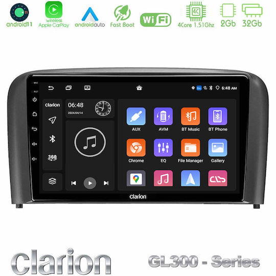 Clarion Ηχοσύστημα Αυτοκινήτου για Volvo S80 1998-2006 (Bluetooth/USB/AUX/WiFi/GPS/Apple-Carplay/Android-Auto) με Οθόνη Αφής 5"