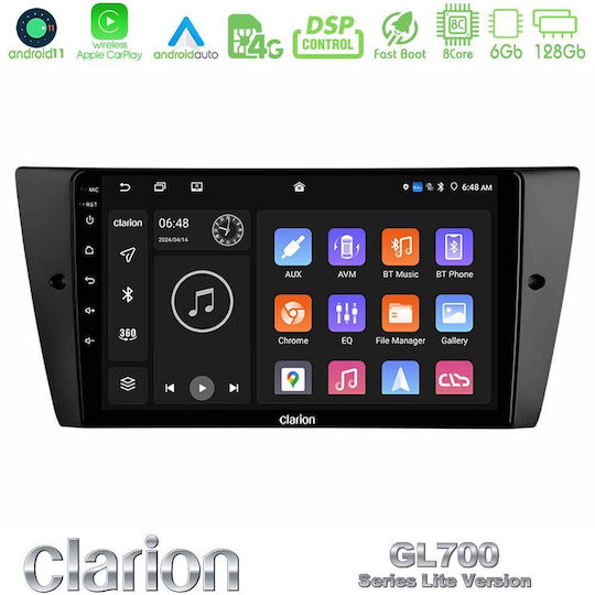 Clarion Auto-Audiosystem für BMW E90 2006-2011 (Bluetooth/USB/WiFi/GPS/Apple-Carplay/Android-Auto) mit Touchscreen 9"