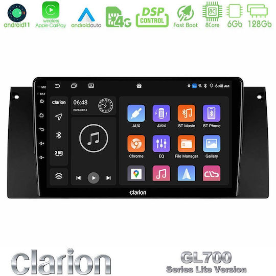 Clarion Sistem Audio Auto pentru BMW E39 / X5 (E53) Land Rover Range Rover 1999-2006 (Bluetooth/USB/WiFi/GPS/Apple-Carplay/Android-Auto) cu Ecran Tactil 9"