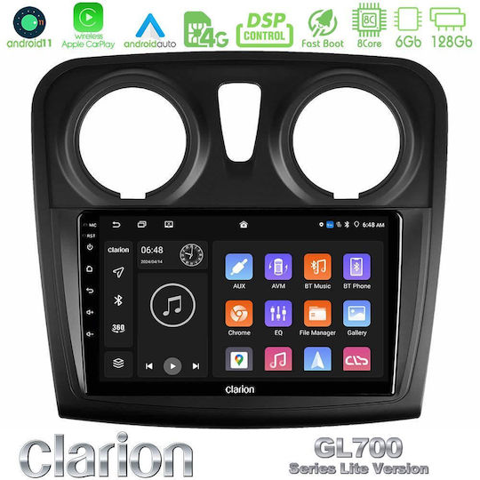 Clarion Ηχοσύστημα Αυτοκινήτου για Renault Dokker Dacia Sandero / Dokker 2014-2020 (Bluetooth/USB/WiFi/GPS/Apple-Carplay/Android-Auto) με Οθόνη Αφής 9"