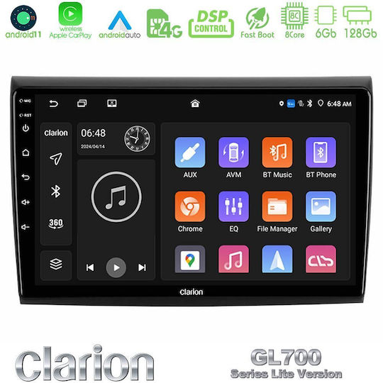 Clarion Ηχοσύστημα Αυτοκινήτου για Fiat Bravo 2007 (Bluetooth/USB/WiFi/GPS/Apple-Carplay/Android-Auto) με Οθόνη Αφής 9"