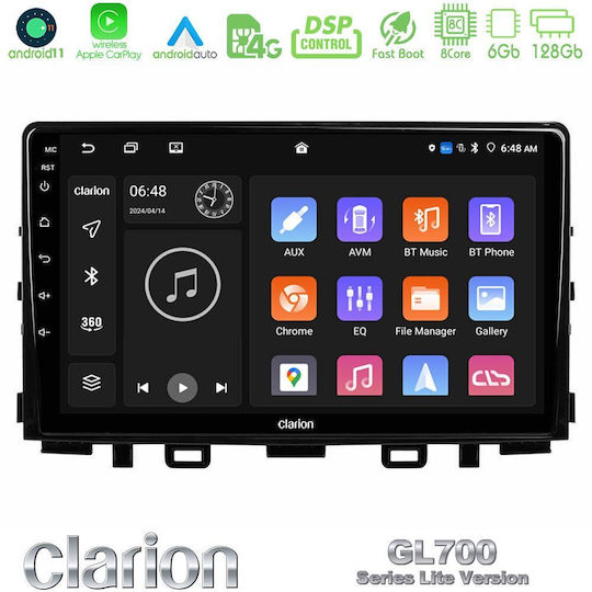 Clarion Sistem Audio Auto pentru Kia Stonic / Rio 2018 (Bluetooth/USB/WiFi/GPS/Apple-Carplay/Android-Auto) cu Ecran Tactil 9"