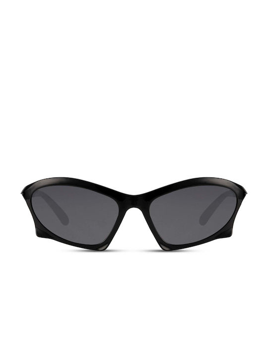 LimeShade Women's Sunglasses with Black Plastic Frame and Black Lens LS5024