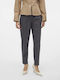 Damen Hoch tailliert Stoff Hose in Tapered Schnitt Gray Pinstripe
