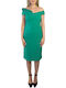 Summer Midi Dress for Wedding - Christening Green