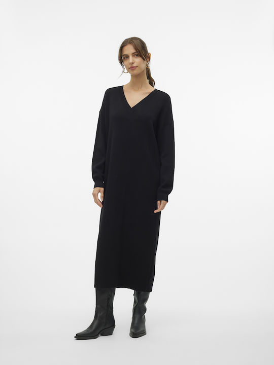 Midi Φόρεμα Πλεκτό Black