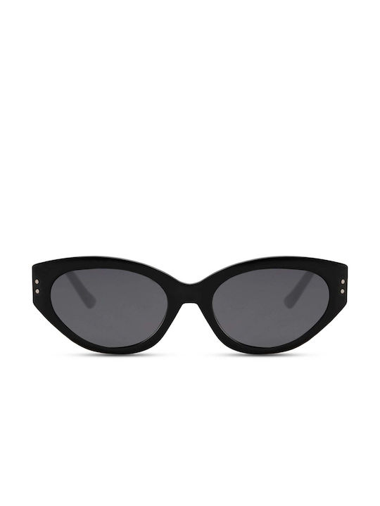 LimeShade Women's Sunglasses with Black Plastic Frame and Black Lens LS6688