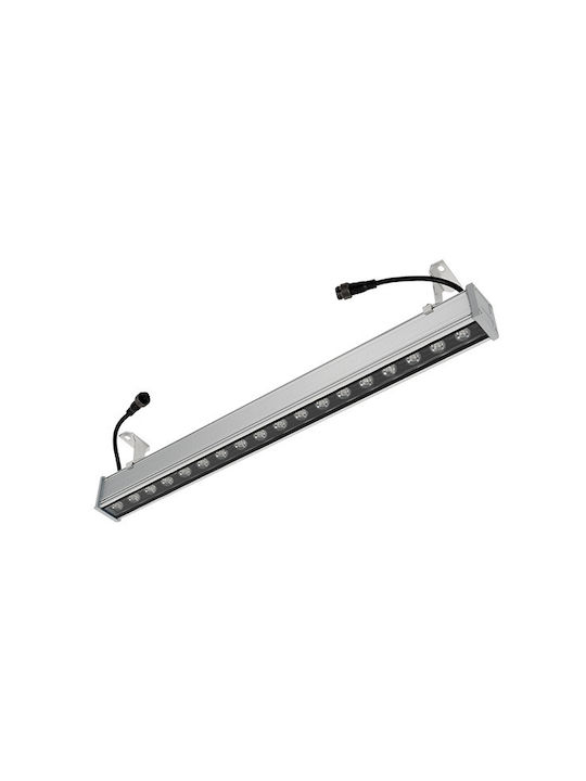 Elmark Εξωτερικό Φωτιστικό LED Wall Washer 18W με Φυσικό Λευκό Φως IP65 Ασημί