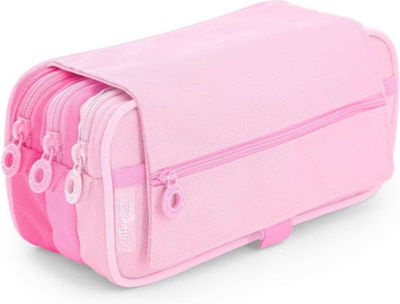 Triple Pencil Case Pastel Pink