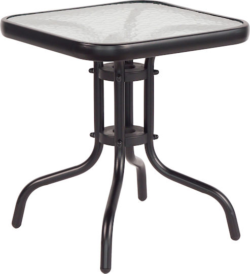Metal Masa auxiliară pentru spații exterioare mici Figo Negru 45x45cm