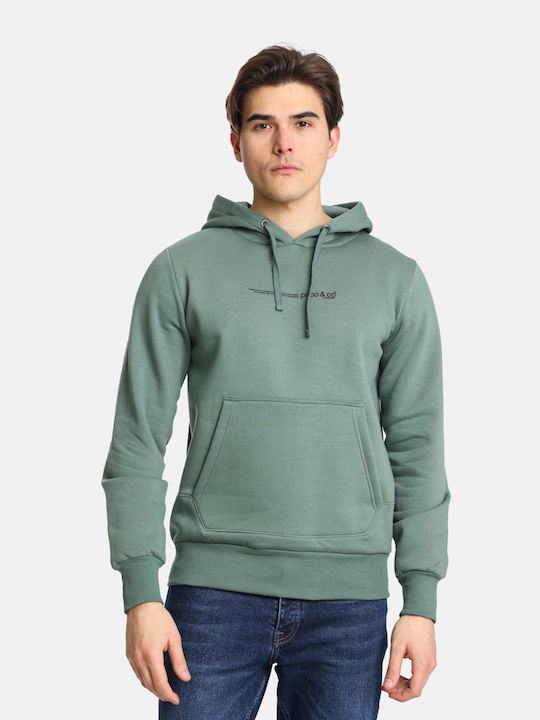 Life Style Butiken Men's Sweatshirt with Hood and Pockets Mint