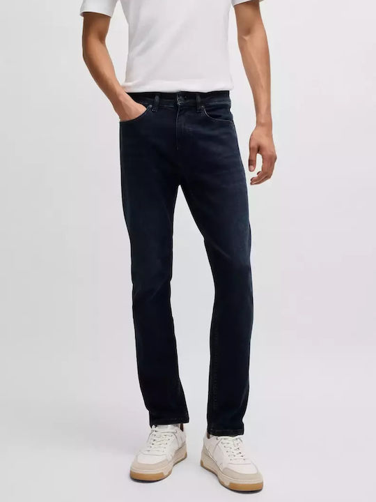 Delaware Men's Elastic Jeans Pants with Slim Fit Blue-Black