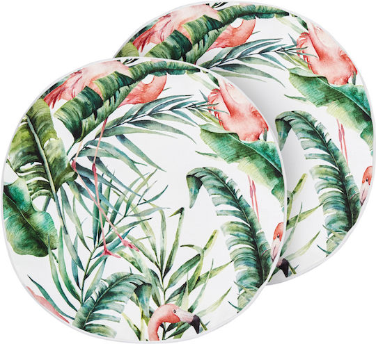 Beliani Garden Chair Cushions Green 2 Pieces 40x40cm