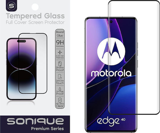 Curvy Glass Sonique Premium Series HD Full Cover 9H Motorola Edge 40 5G Black