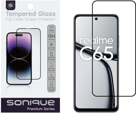 Hardy Glass Sonique Premium Series HD Acoperire Completă 9H Realme C65 4G Negru