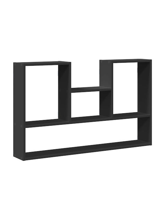 Shelf Wall Black Velvet-Black Metal 99x15x60cm