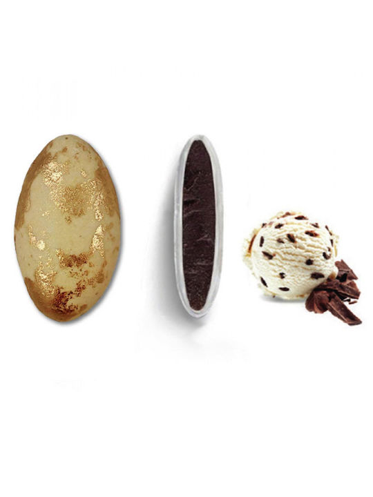 Zaxaropolis Choco Splash in Form von Mandelform mit Geschmack von Stracciatella Beige 1000gr