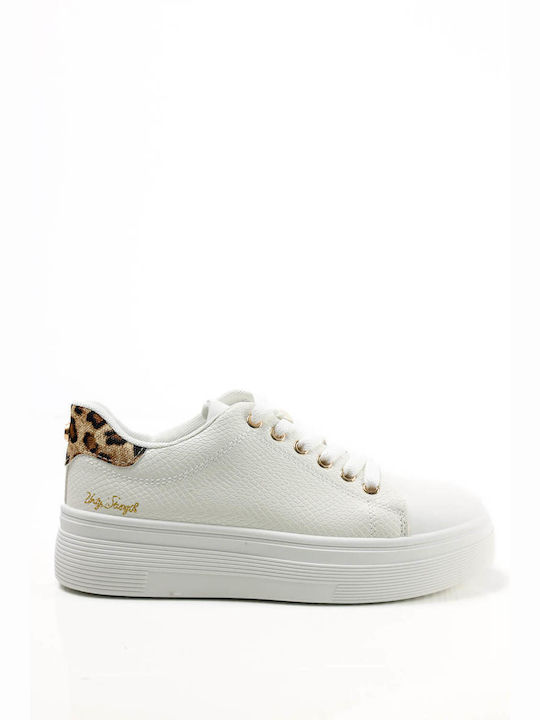 Plato Damen Sneakers White / Leopard