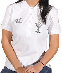 Tips Blouse Chef Cotton Female White with Short Sleeve