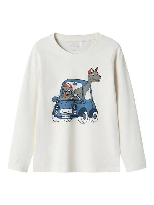Name It Bluza Pentru Copii Cu Mâneci Lungi Albă