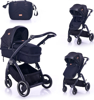 Lorelli Adria 2 in 1 Adjustable 2 in 1 Baby Stroller Suitable for Newborn Black Silver 12.20kg