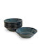 Hermia Farfurie adâncă Ceramică Albastru cu Diametru 18cm 6buc