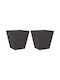 vidaXL Set 2 Planter Box Metalice Negre 30 cm