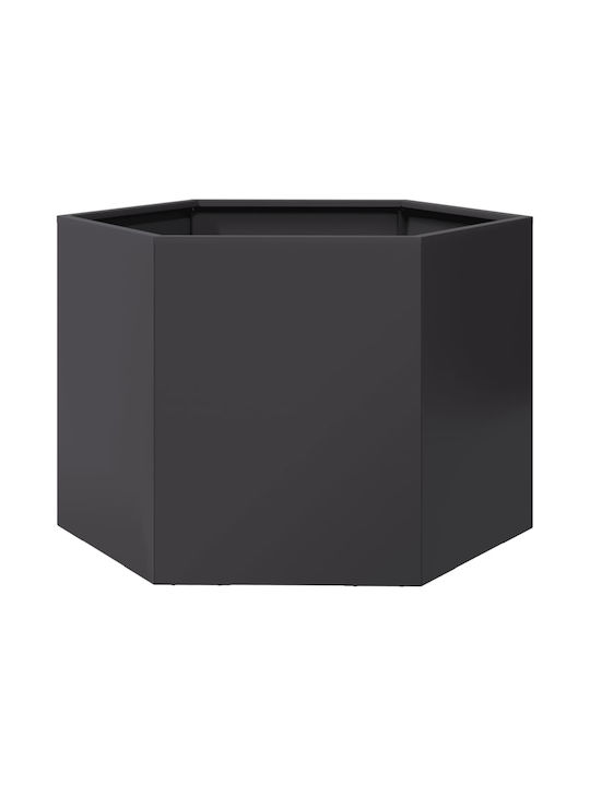 vidaXL Planter Box Metallic Black 69x60x45cm.