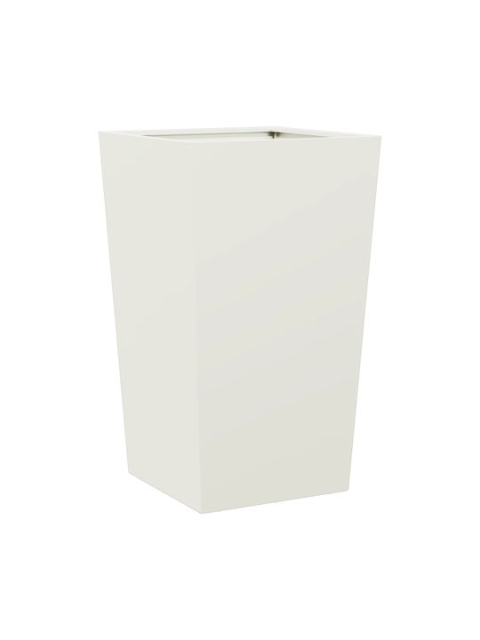 vidaXL Ζαρντινιέρα Μεταλλική Λευκή 45x45x75εκ.