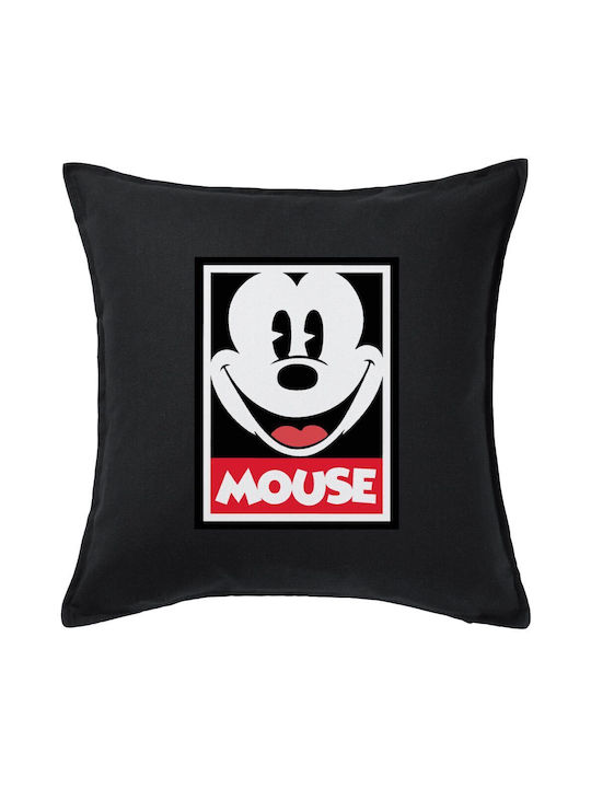Pernă Canapea Neagră Mickey Mouse Umplutură 100% Bumbac Inclusă 50x50cm
