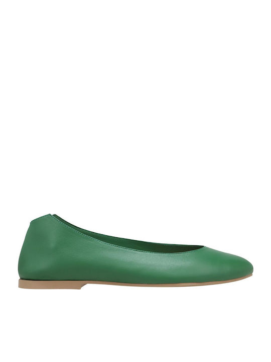 Leather Ballerinas Green