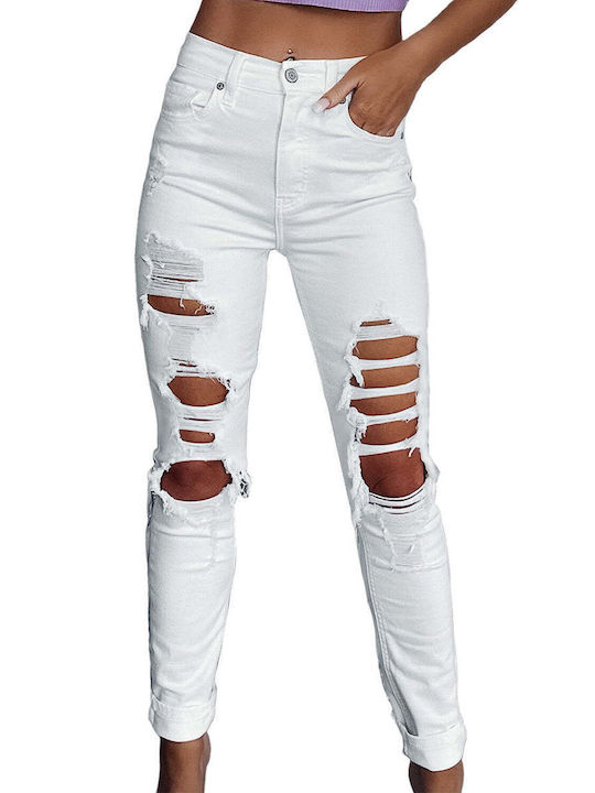 Amely Women's Jean Trousers in Skinny Fit White