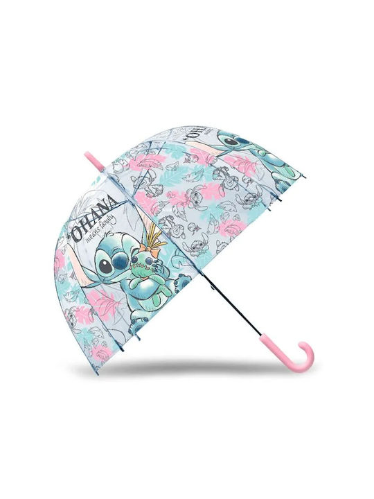 Kinder Regenschirm Gebogener Handgriff Stich Grün