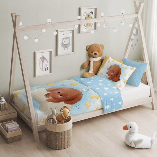 Darymex Baby Bettbezug Set mit Kissenbezug Blau 100x135cm.