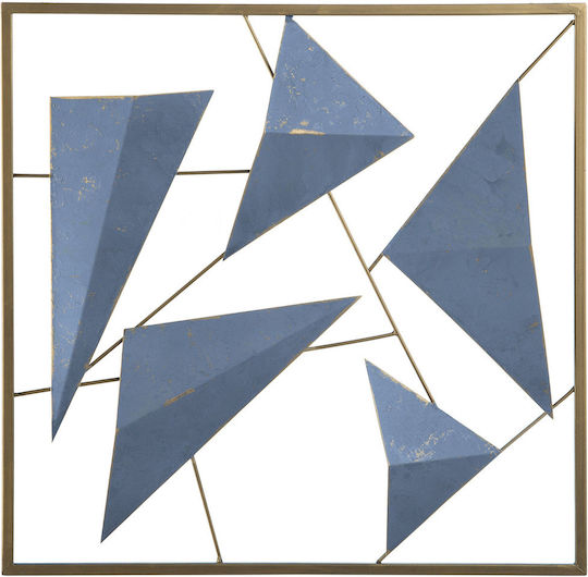 Beliani 3D Wall Decor Sign Handmade Gold Made of Metal