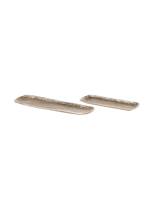 Beliani Set dekorative Platten Aluminium Gold 2Stück