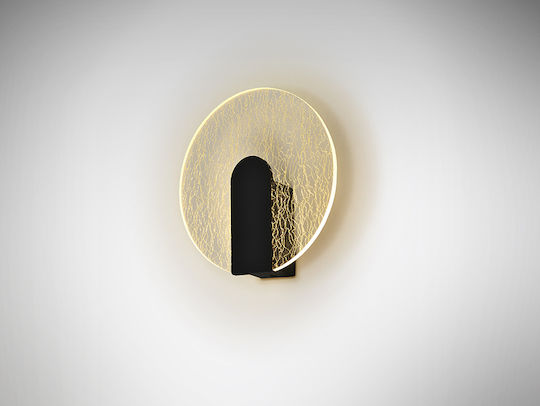 Auris Lamp Wall with Integrated LED Black 19cm