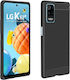 Lg K52 Lg K62 Reinforced Flexible Case Brushed Carbon Effect Black