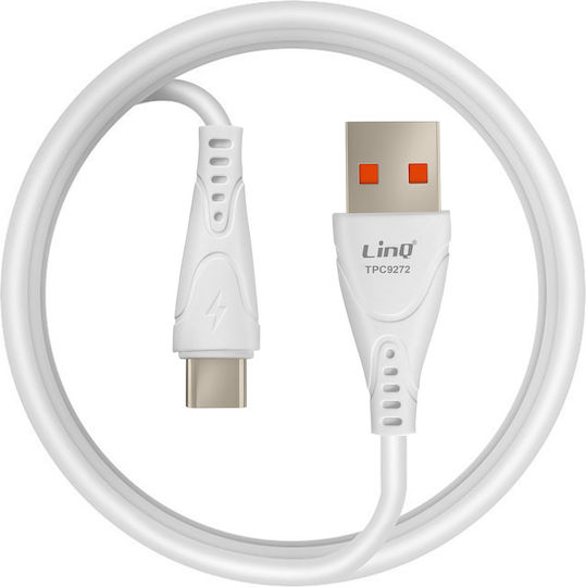 LinQ USB 2.0 Кабел USB-C Мъжки - USB-A Бял 1м TPC9272
