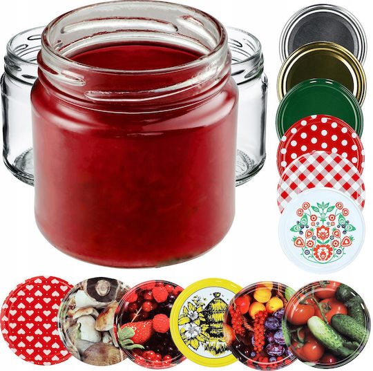 Kadax 100x Jar Jars 200ml Glass Preserves Jam Honey + Caps Fi66