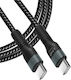 LinQ Braided USB 2.0 Cable USB-C male - USB-C 60W PD Μαύρο 2m TPC200