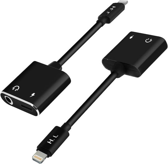 Avizar Конвертор Lightning Мъжки към Lightning / 3.5мм Женски 1 Брой ADA-HL096-BK