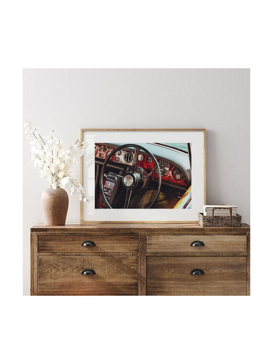 Walls Steering Wheel Rahmen Holz white frame 20x15cm
